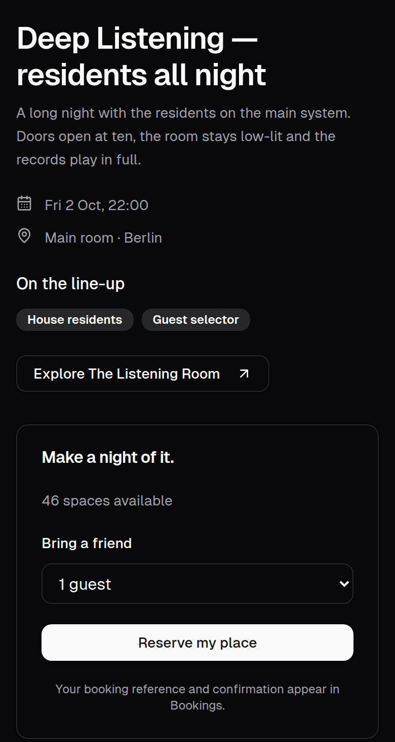 Event page · member app