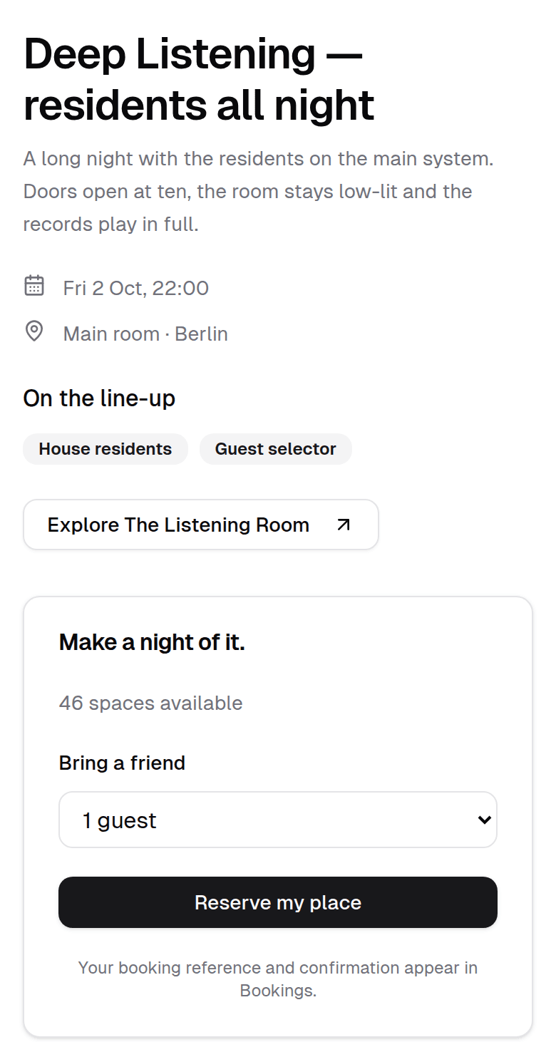 Event page · member app